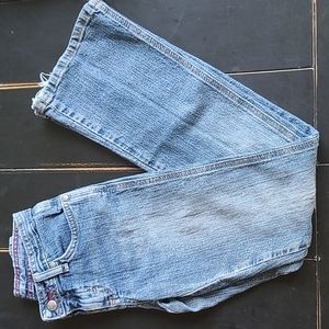 Girls Destructed Wrangler Flared Jeans size 8 Slim